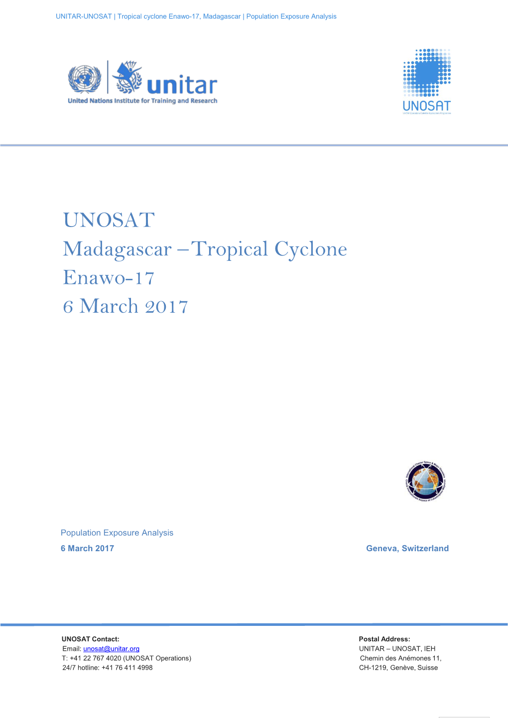 UNOSAT Madagascar – Tropical Cyclone Enawo-17 6 March 2017