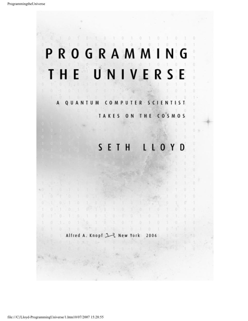 Programmingtheuniverse File:///C|/Lloyd-Programminguniverse/1