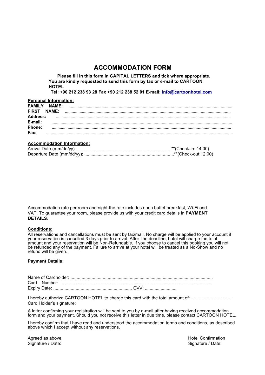 Accommodation Form