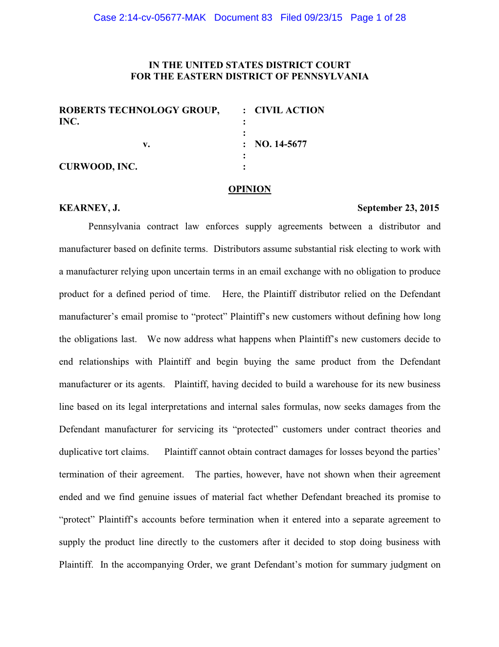 Case 2:14-Cv-05677-MAK Document 83 Filed 09/23/15 Page 1 of 28