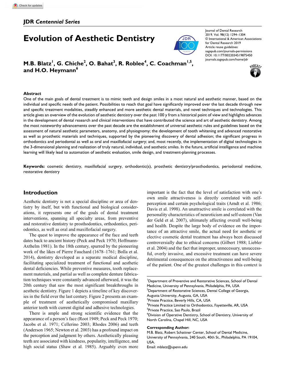 Evolution of Aesthetic Dentistry Research-Article8754502019