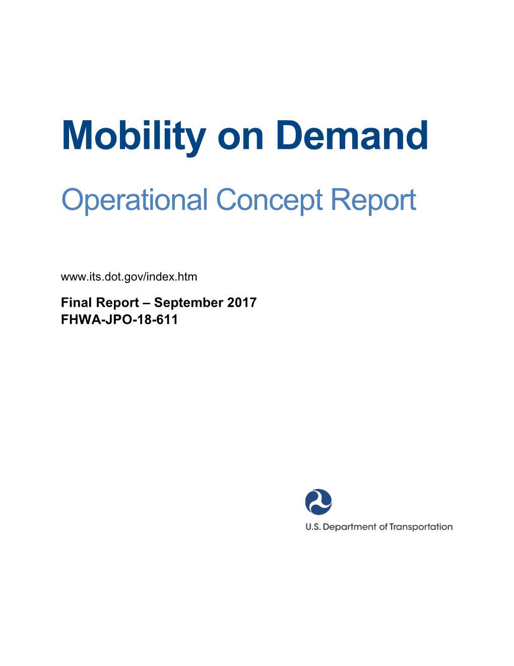 Mobility on Demand Operational Concept Report