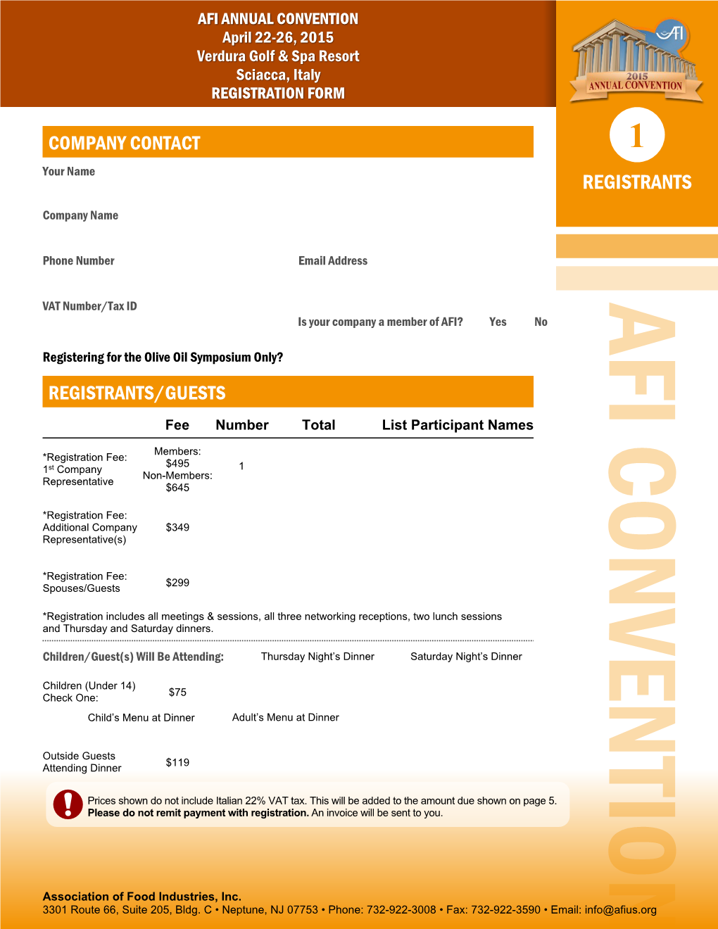 Registration Form Can Be Filled in Using Adobe Acrobat Reader and Either Submitted Electronically Or Printed and Mailed/Faxed