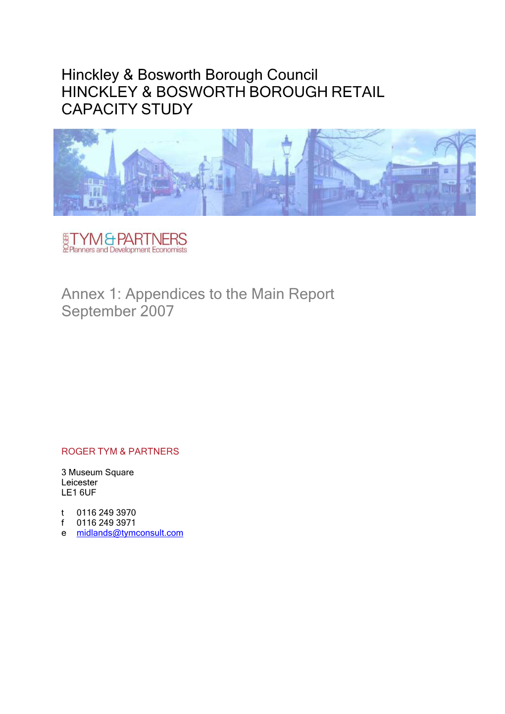 Hinckley & Bosworth Borough Retail Capacity Study