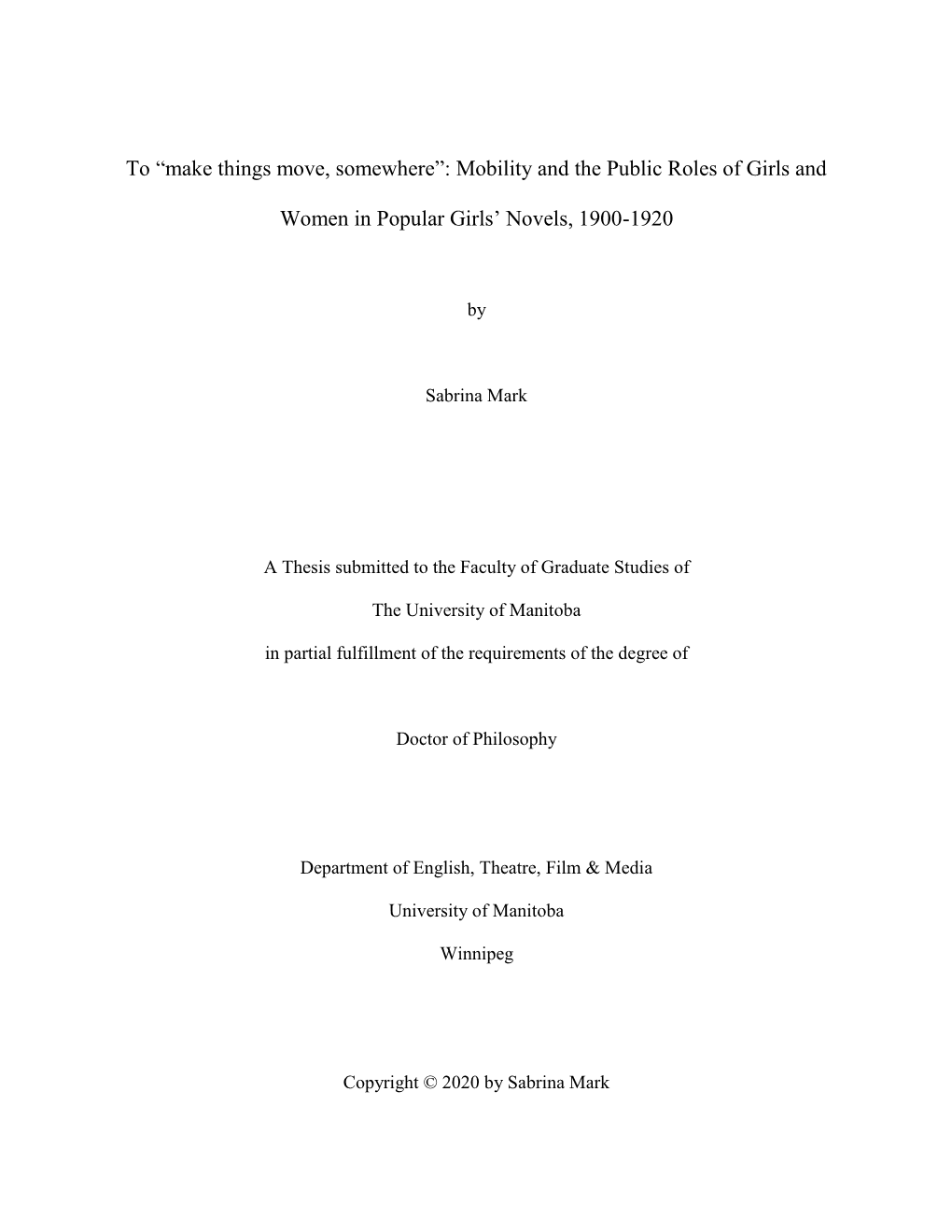 Mobility and the Public Roles of Girls And