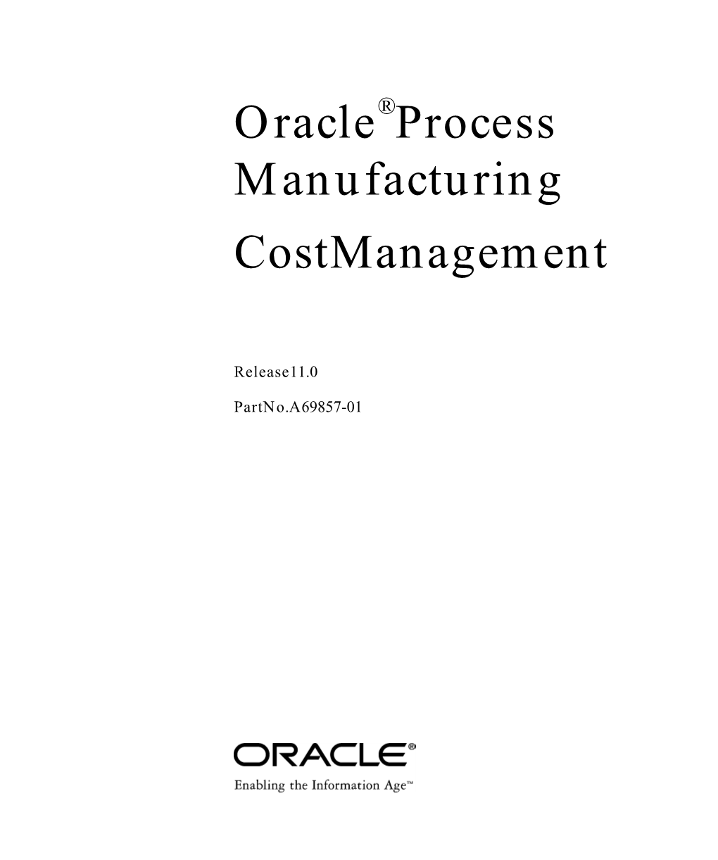 Process Manufacturing Costmanagement