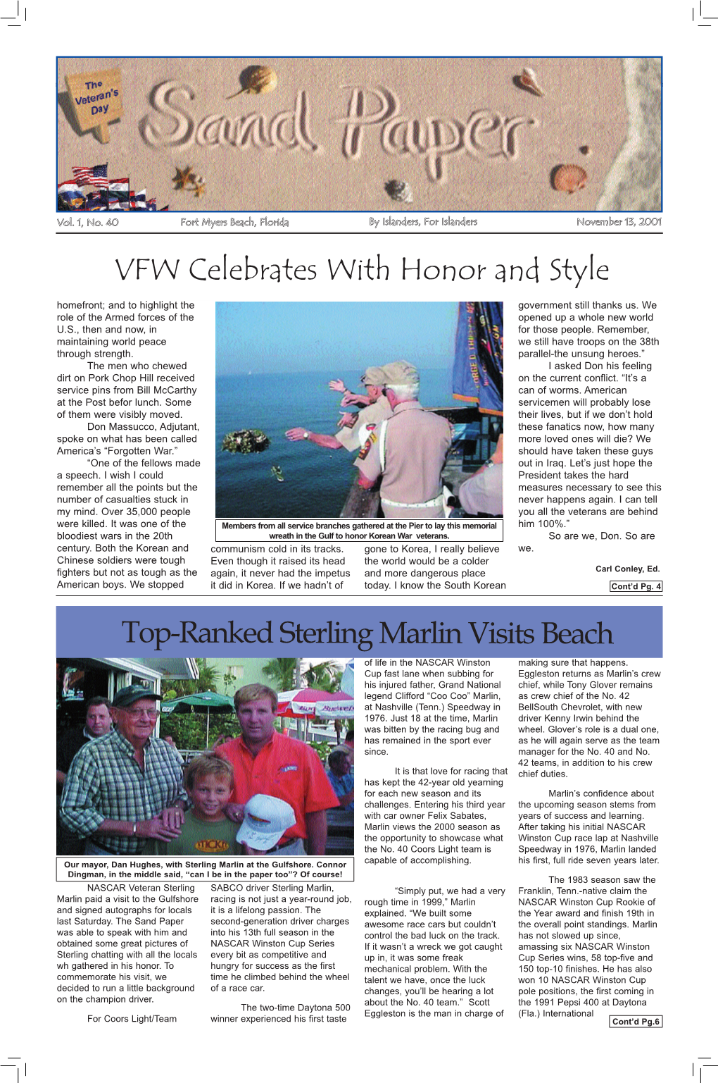 VFW Celebrates with Honor and Style Top-Ranked Sterling Marlin Visits