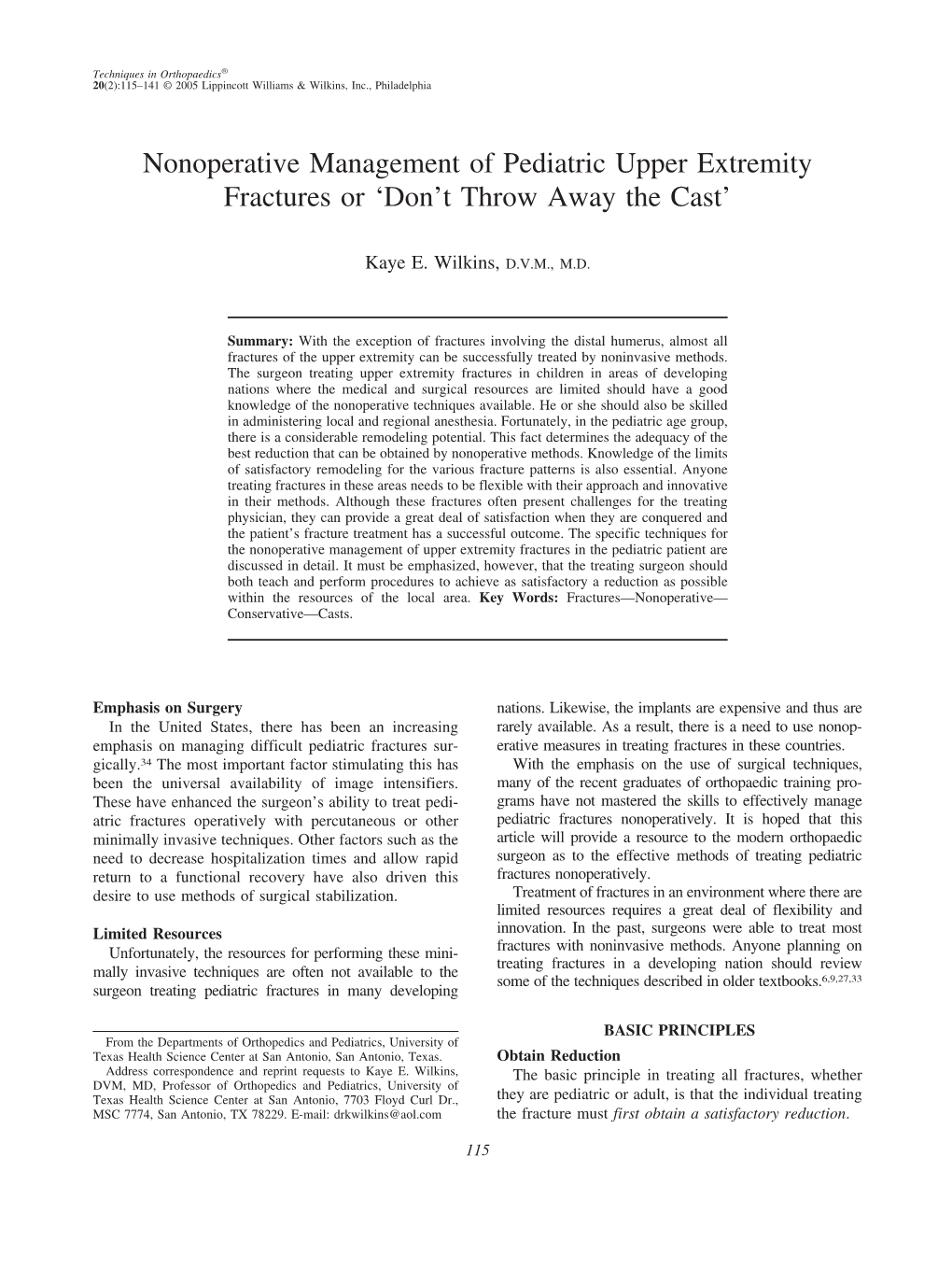 Nonoperative Management of Pediatric Upper Extremity Fractures Or ‘Don’T Throw Away the Cast’