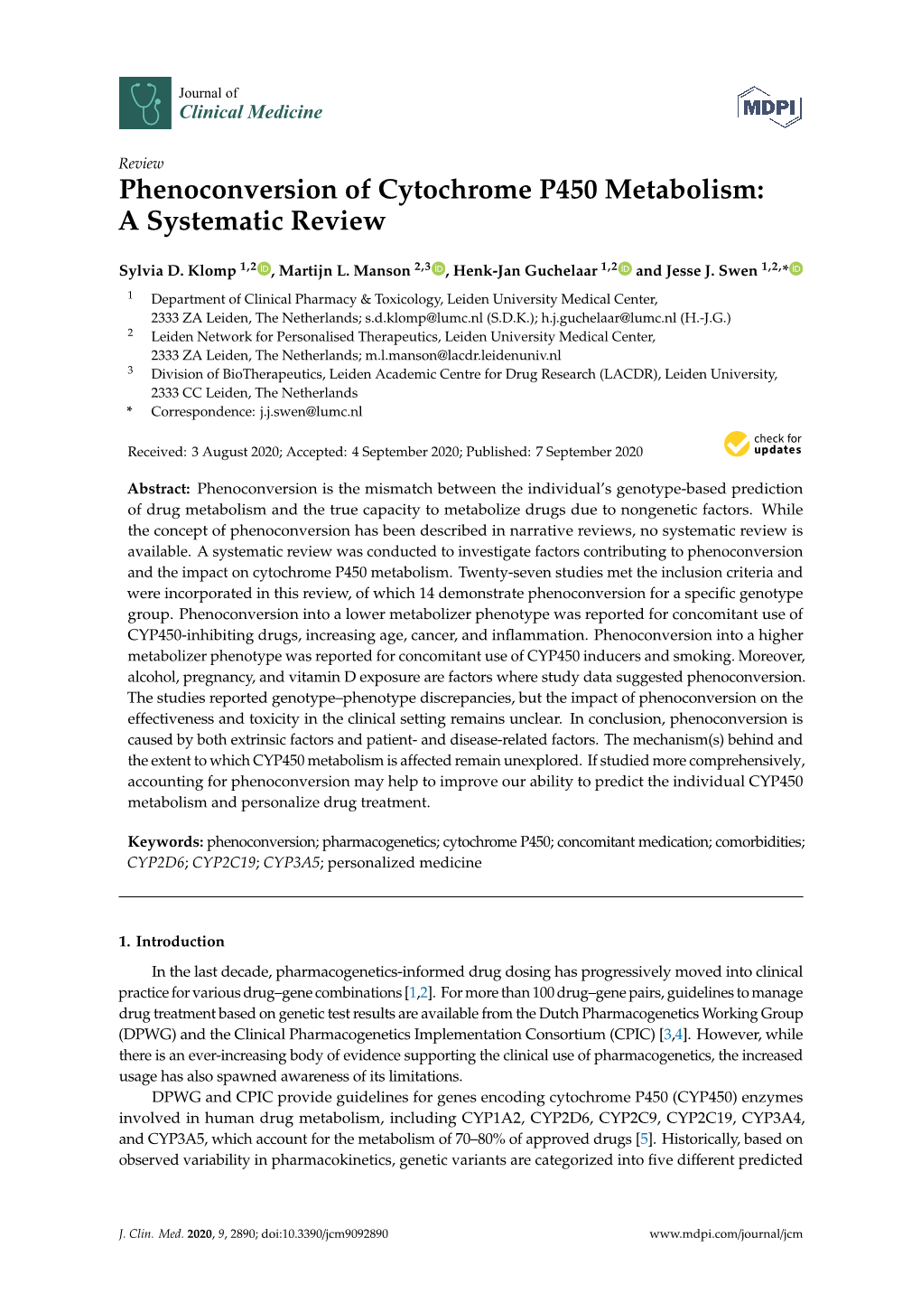 Phenoconversion of Cytochrome P450 Metabolism: a Systematic Review