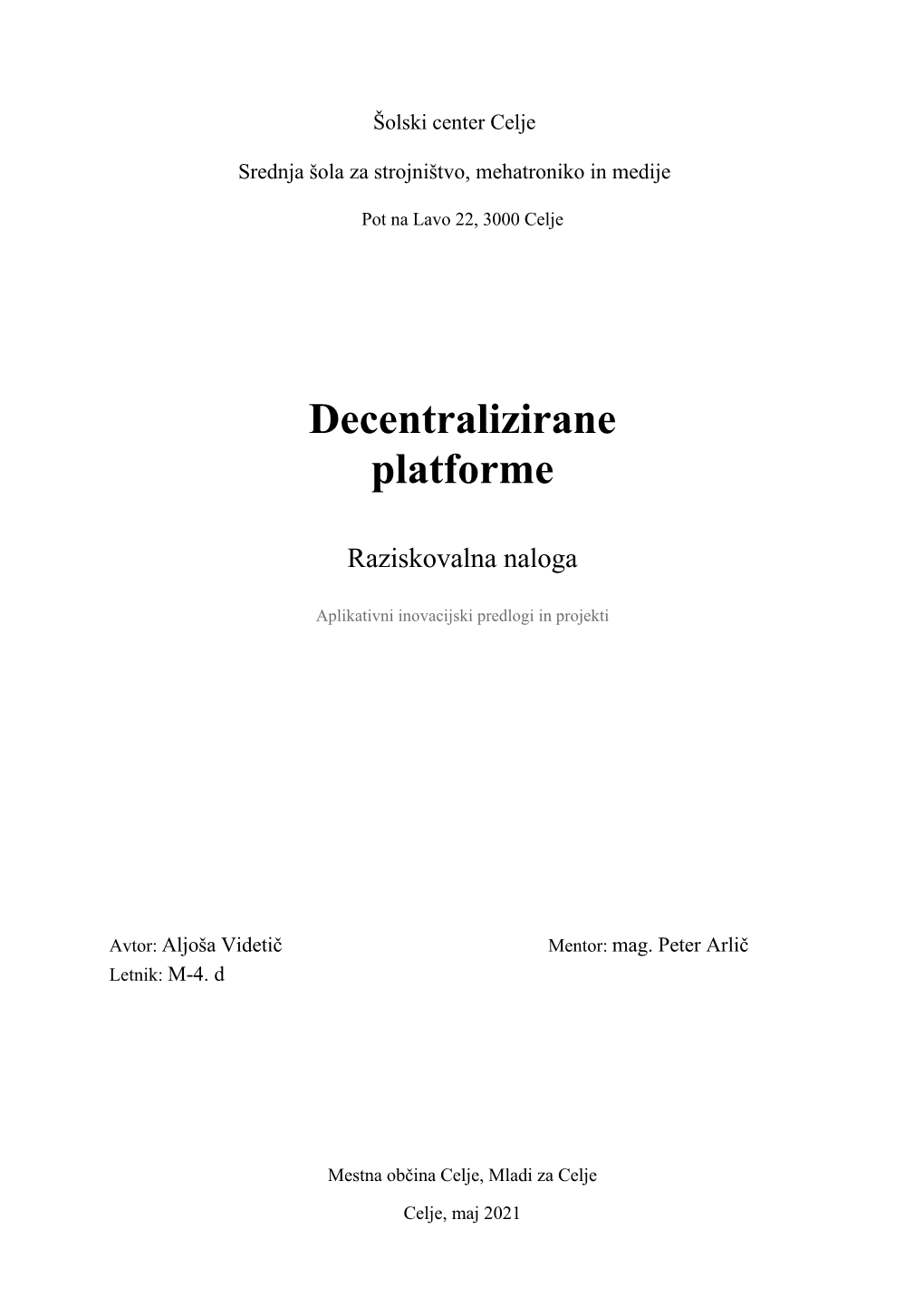 Decentralizirane Platforme