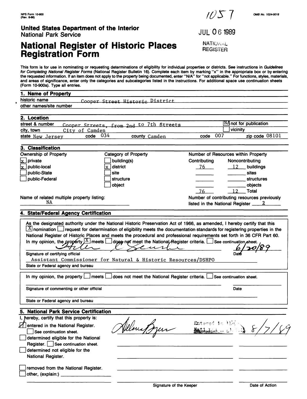 National Register of Historic Places Registration Form REGISTER