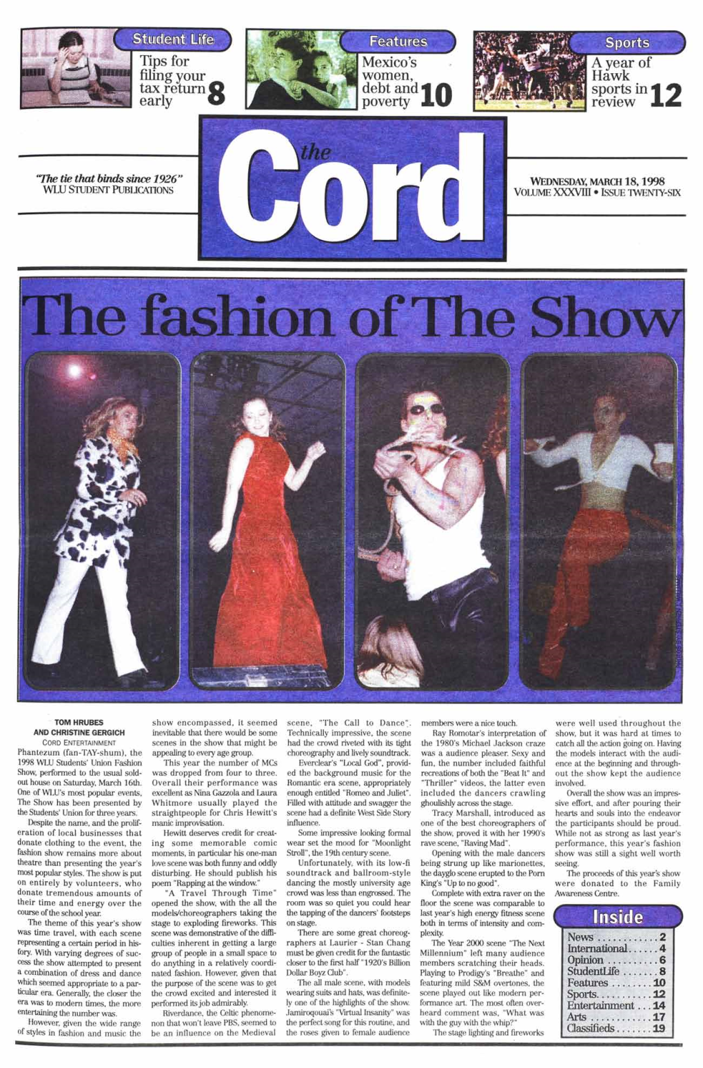 The Cord Weekly (March 18, 1998)