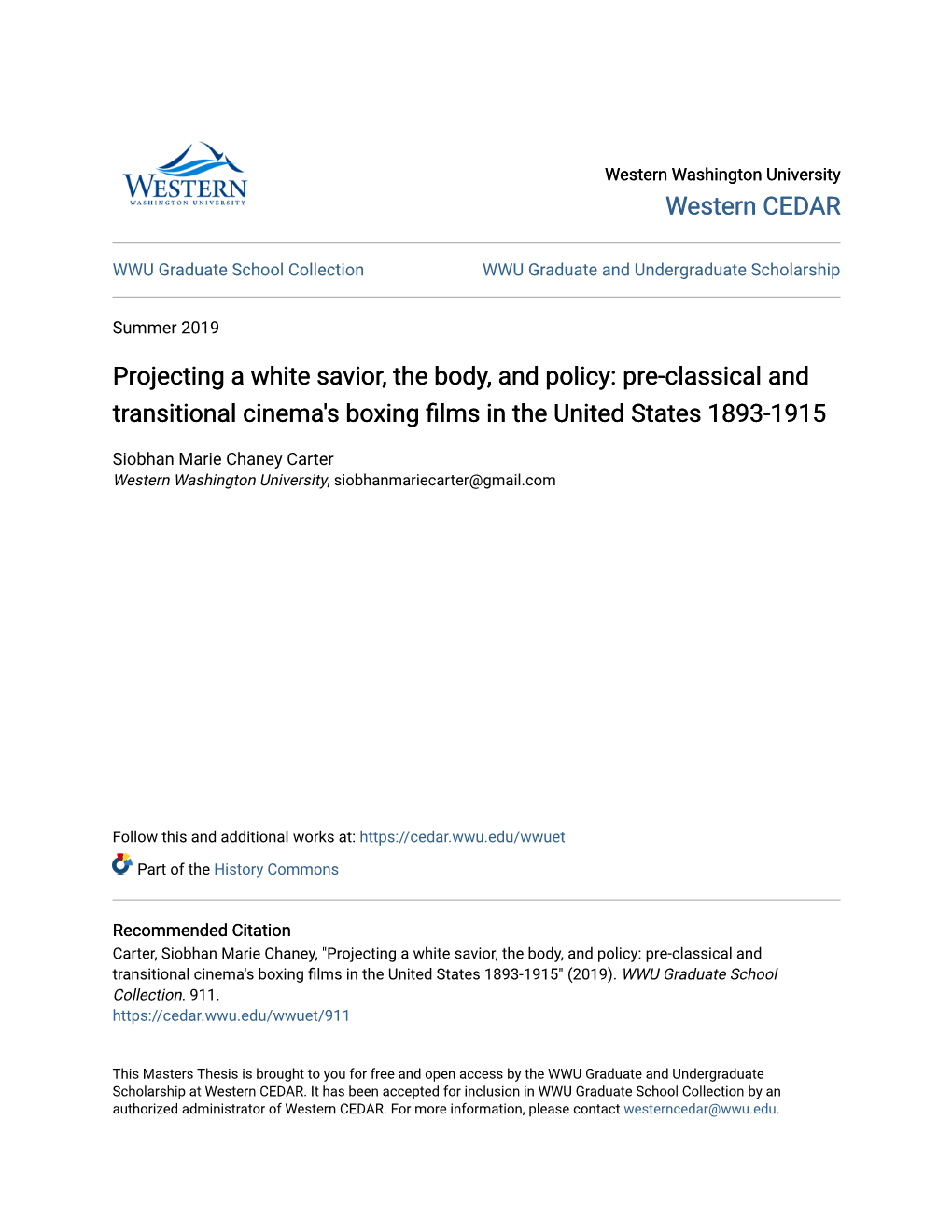 Projecting a White Savior, the Body, and Policy: Pre-Classical and Transitional Cinema's Boxing Films in the United States 1893-1915