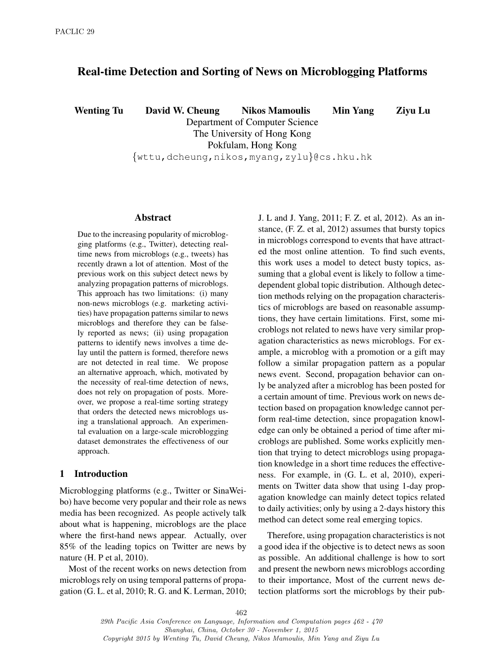 Real-Time Detection and Sorting of News on Microblogging Platforms