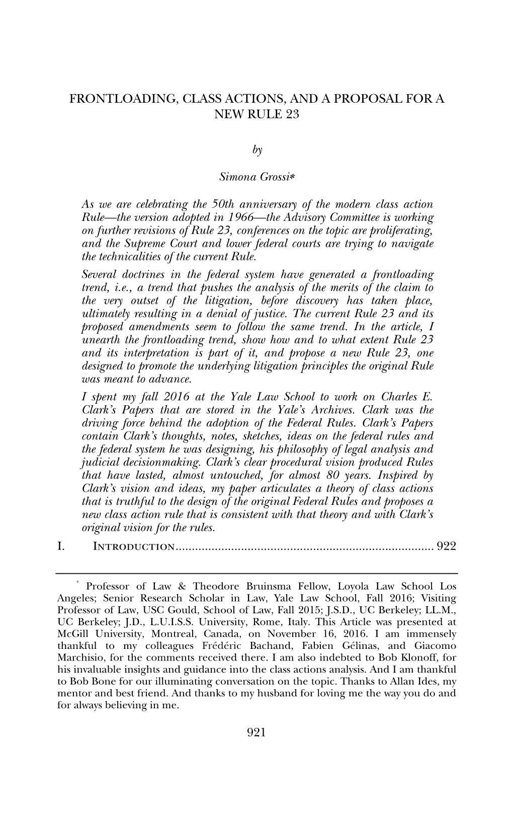 Frontloading, Class Actions, and a Proposal for a New Rule 23