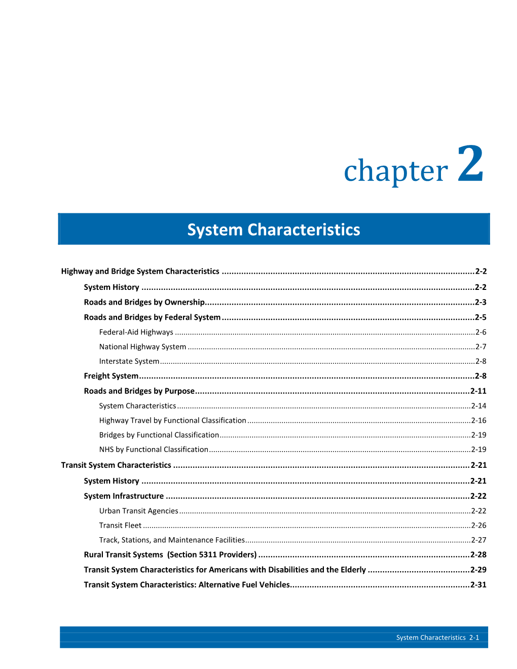 Chapter 2: System Characteristics