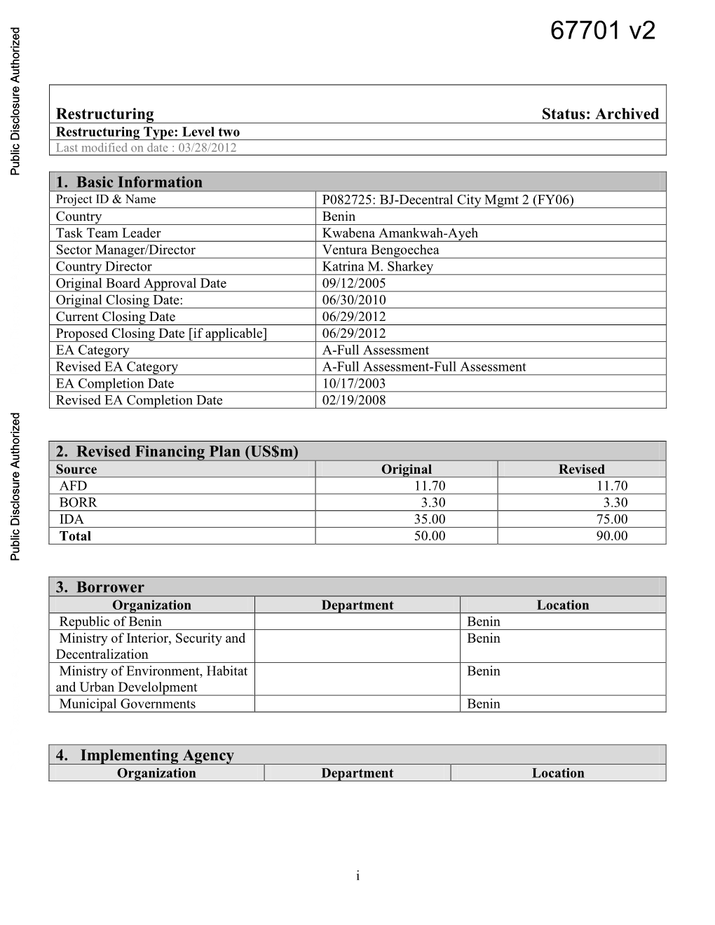 World Bank Document