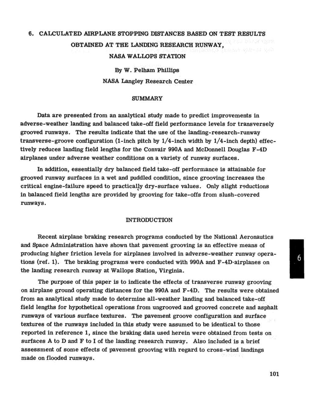 6. Calculated Airplane Stopping Distances Based on Test Results