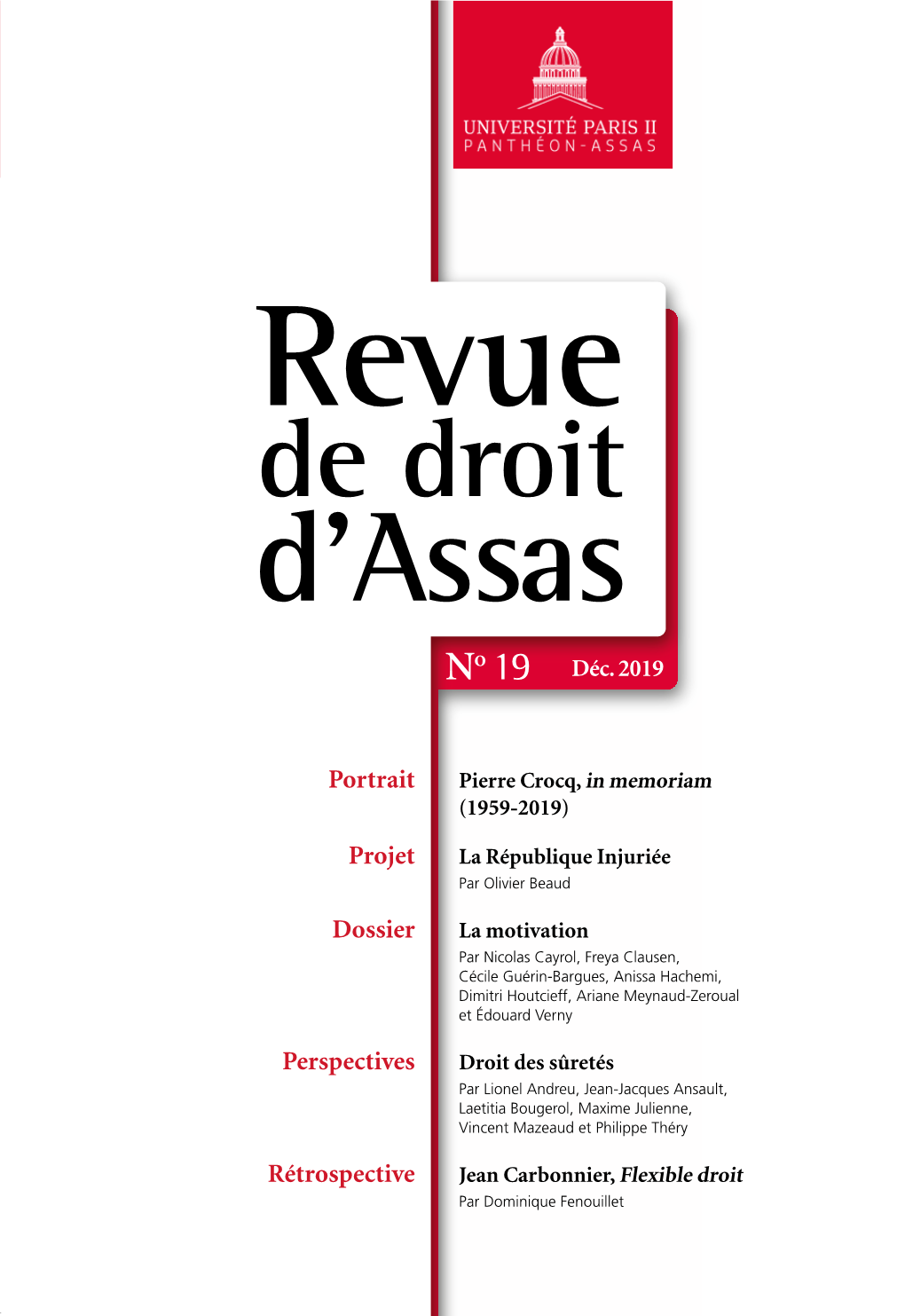 Revue De Droit D’Assas No 19 Déc