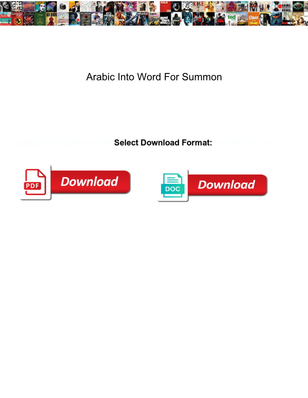 Arabic Into Word for Summon