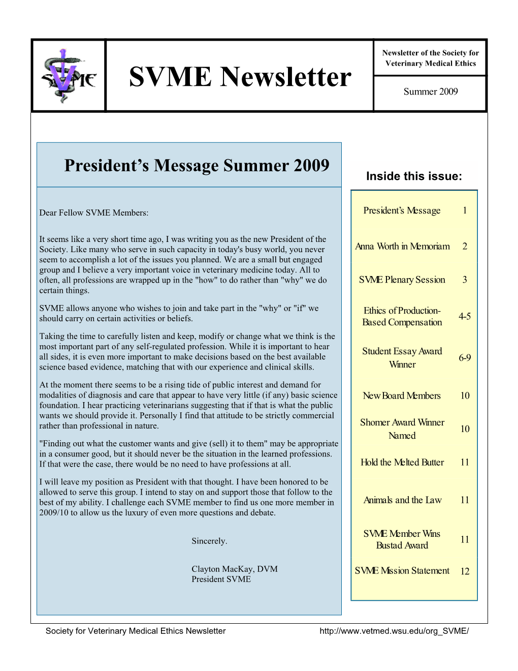 Summer 2009 Newsletter.Pub