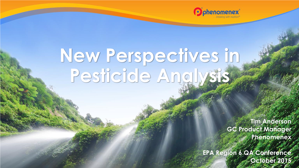 A New Perspective in Pesticide Analysis (PDF)