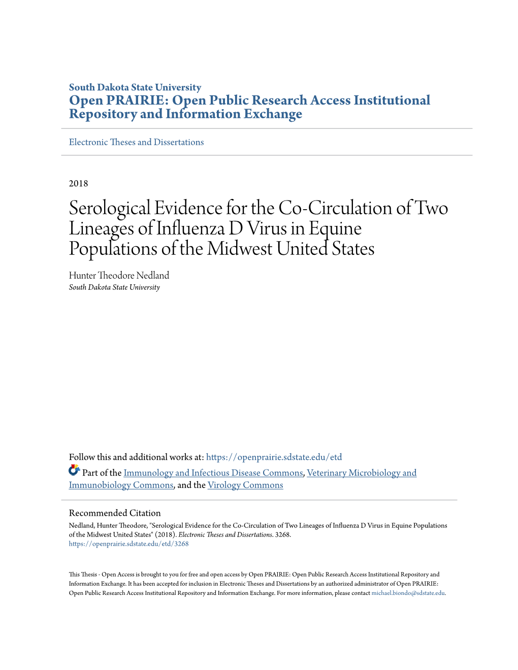 Serological Evidence for the Co-Circulation of Two Lineages Of