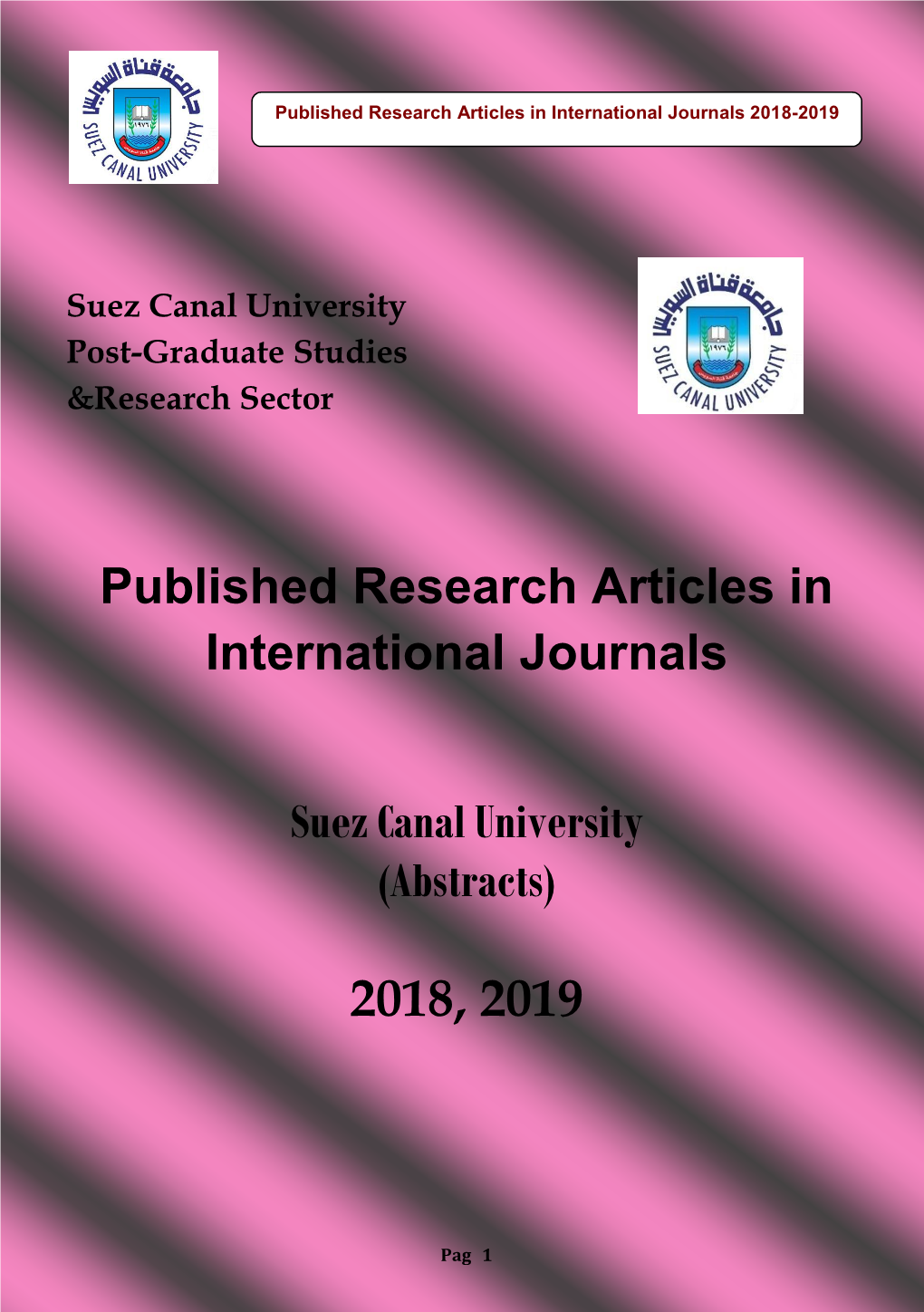 Published Research Articles in International Journals Suez Canal University (Abstracts)