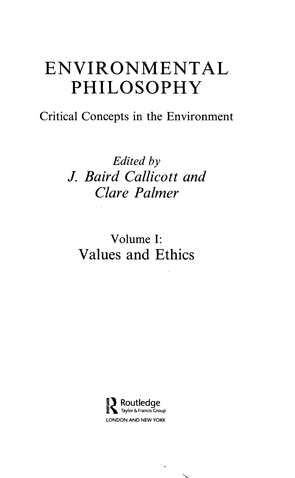 Environmental Philosophy