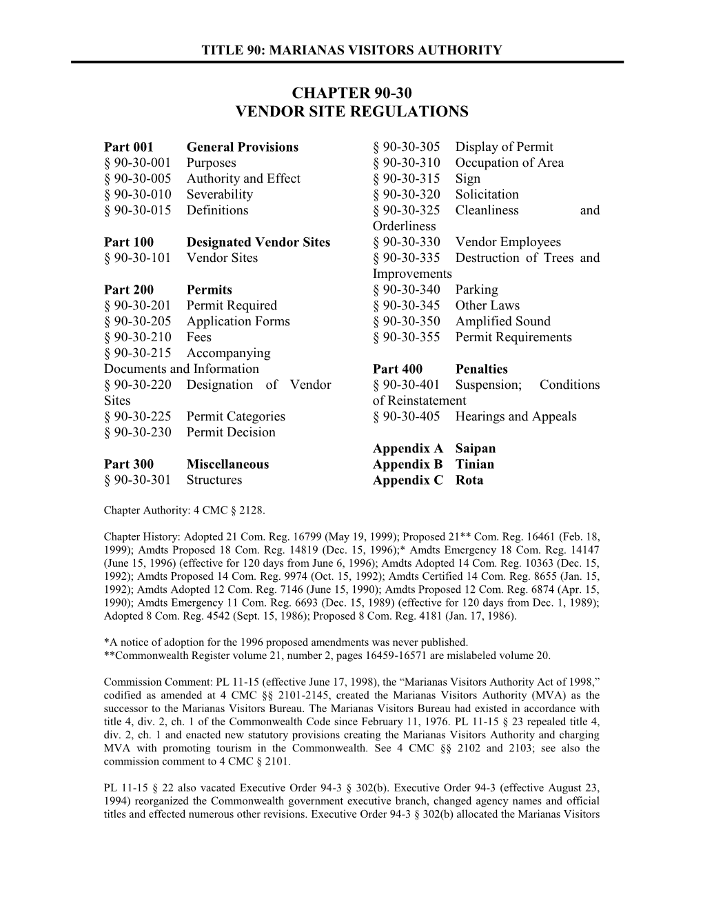 Title 90-30 Vendor Site Regulations