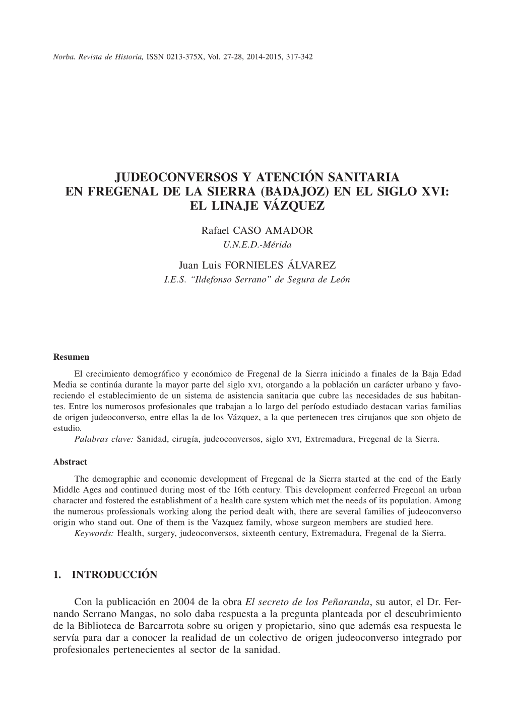 Badajoz) En El Siglo Xvi: El Linaje Vázquez