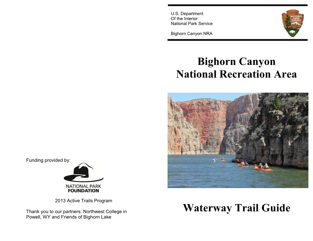 Bighorn Canyon National Recreation Area Waterway Trail Guide