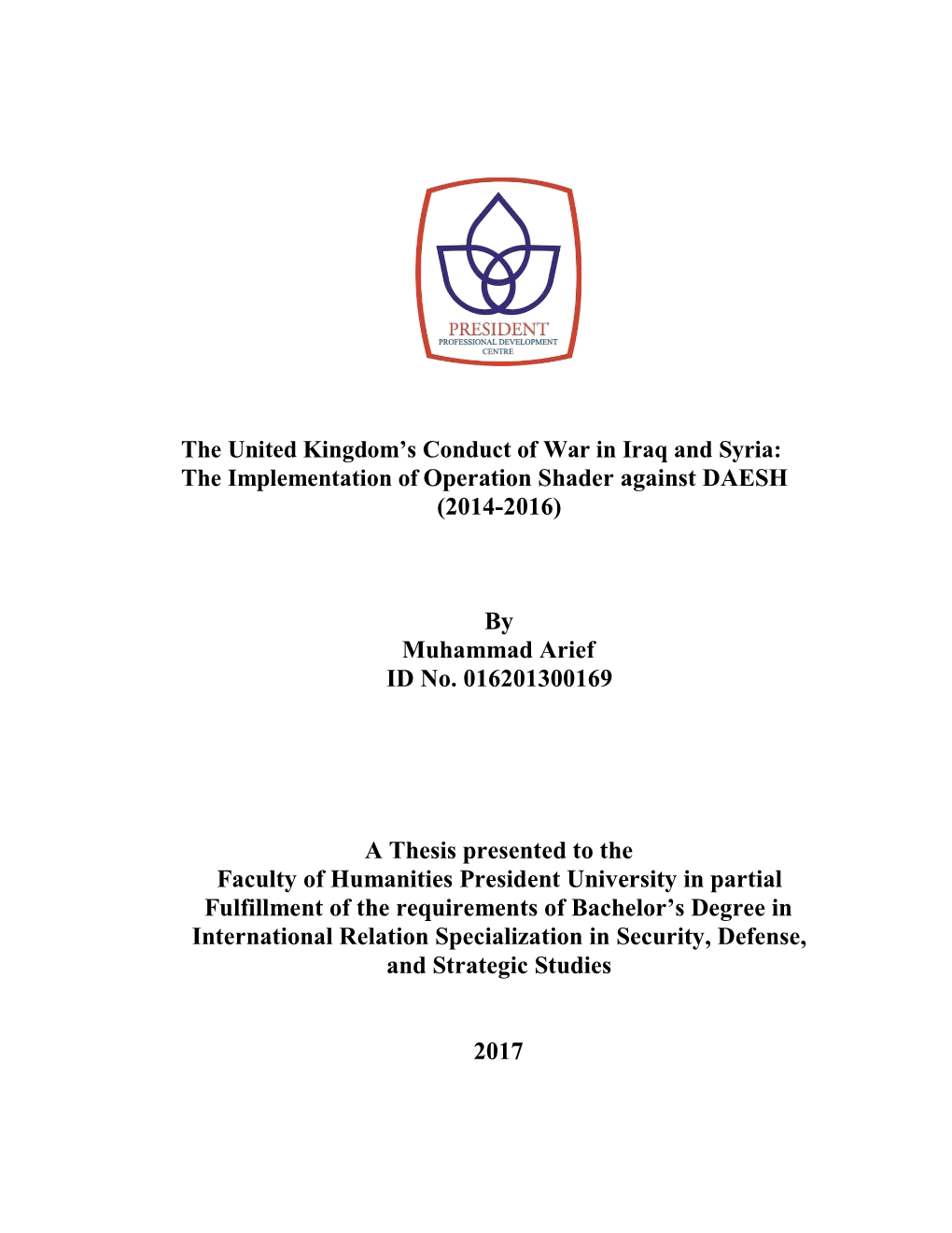 The Implementation of Operation Shader Against DAESH (2014-2016)