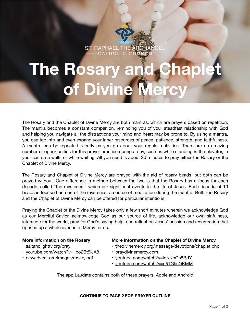 The Rosary and Chaplet of Divine Mercy