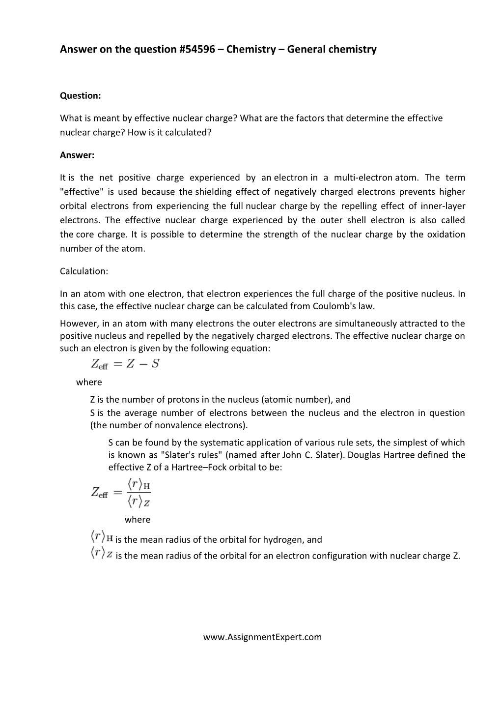 Chemistry – General Chemistry