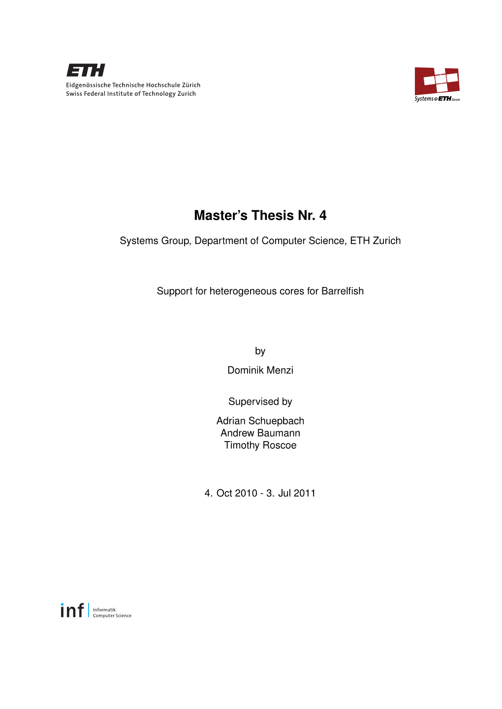 Master's Thesis Nr. 4