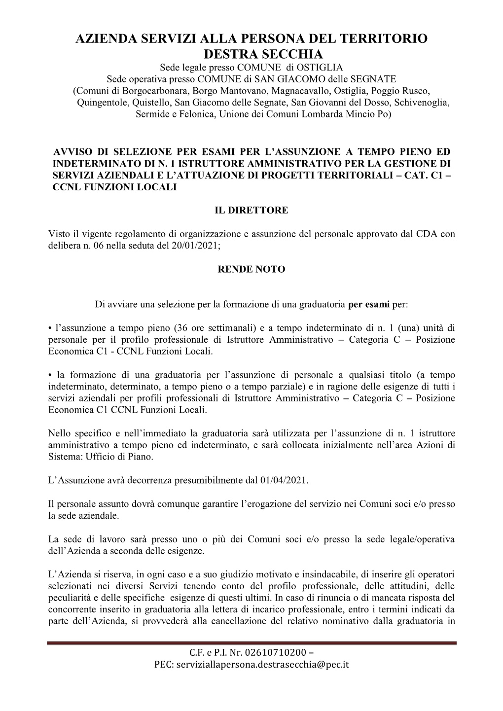 Azienda Servizi Alla Persona Del Territorio Destra