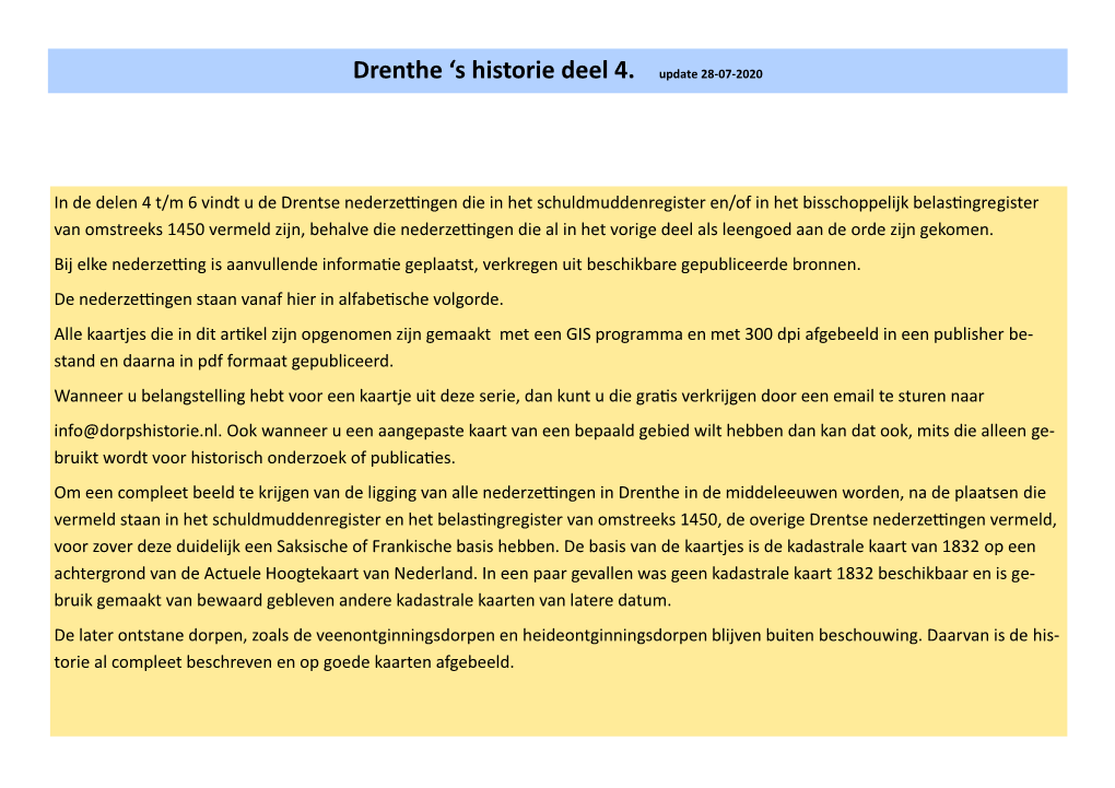 Drenthe ‘S Historie Deel 4