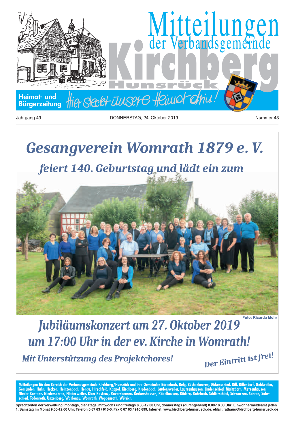 Gesangverein Womrath 1879 E. V. Feiert 140