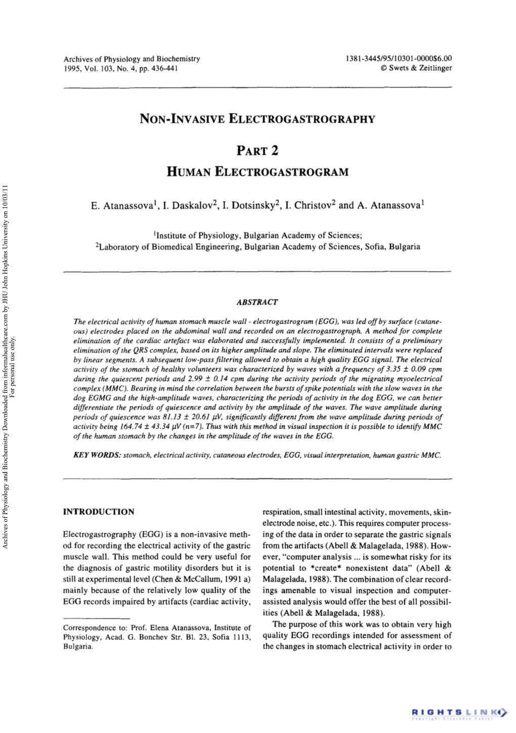 Non-Invasive Electrogastrography Part 2 Human Electrogastrogram