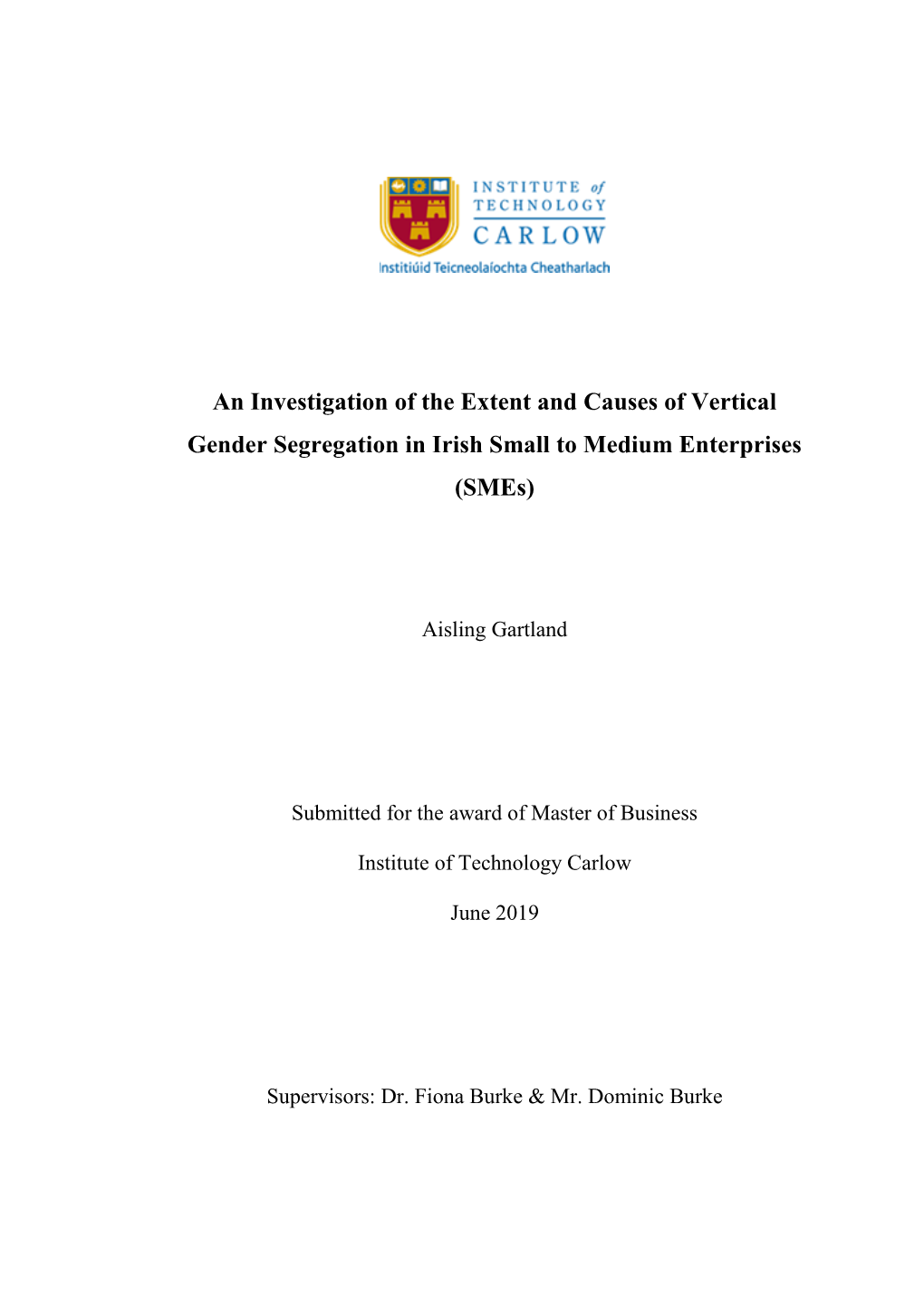 Aisling Gartland MB Thesis 2019.Pdf