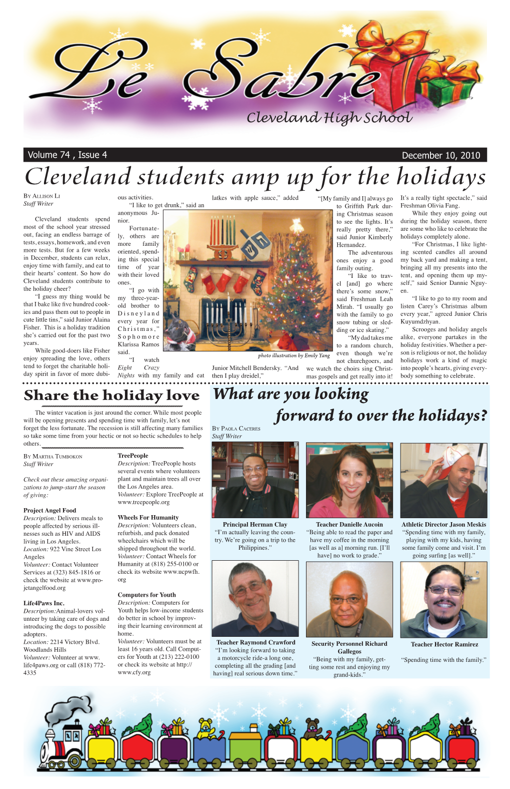 Cleveland Students Amp up for the Holidays by Al L I S O N Li Ous Activities