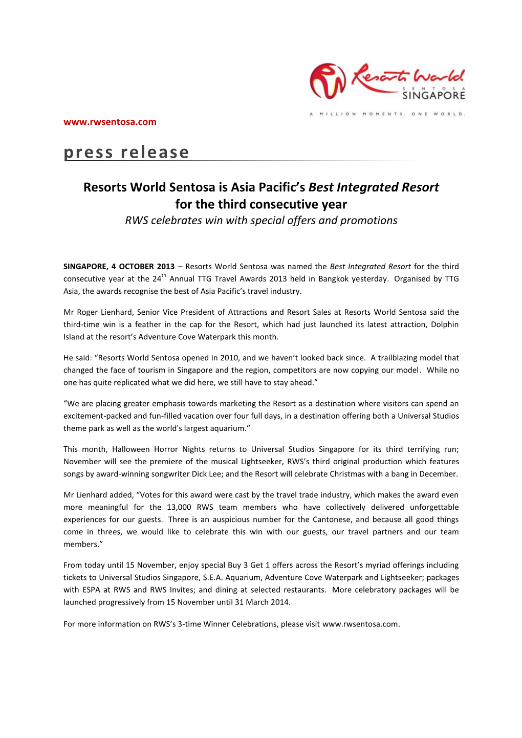 Resorts World Sentosa Is Asia Pacific's Best Integrated Resort For