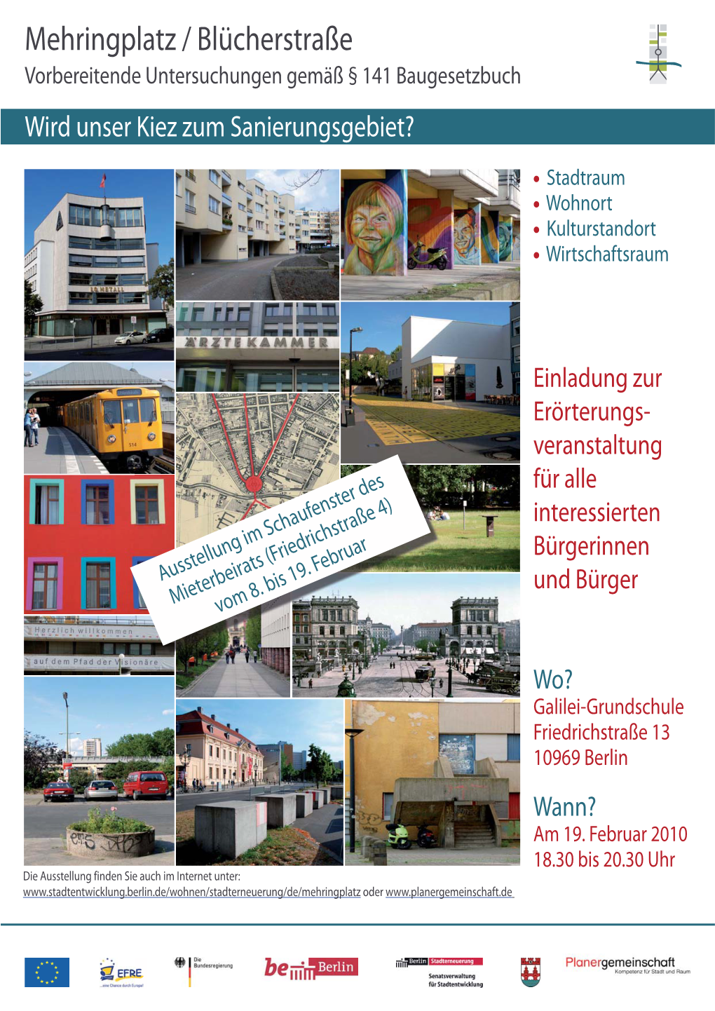 Mehringplatz / Blücherstraße Vorbereitende Untersuchungen Gemäß § 141 Baugesetzbuch Wird Unser Kiez Zum Sanierungsgebiet?