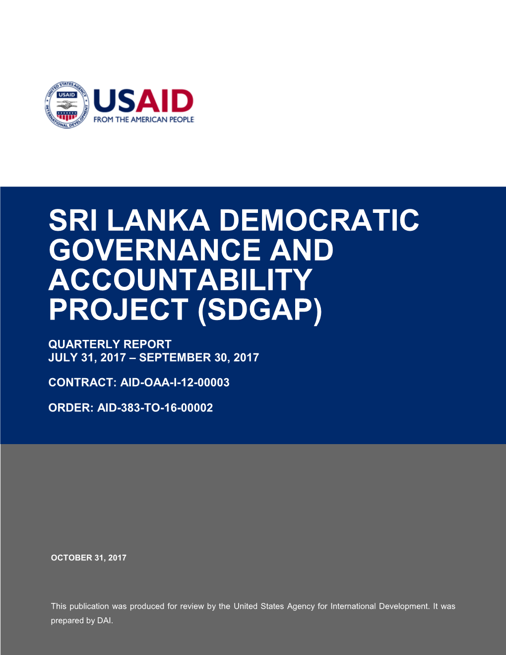 Sri Lanka Democratic Governance and Accountability Project (Sdgap)