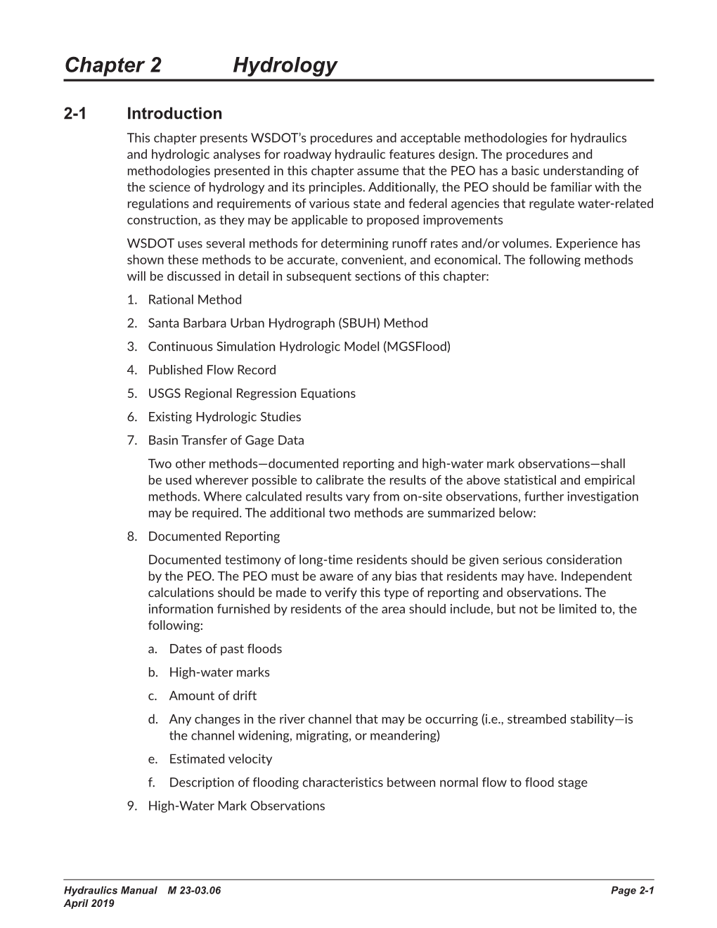 Chapter 2 Hydrology