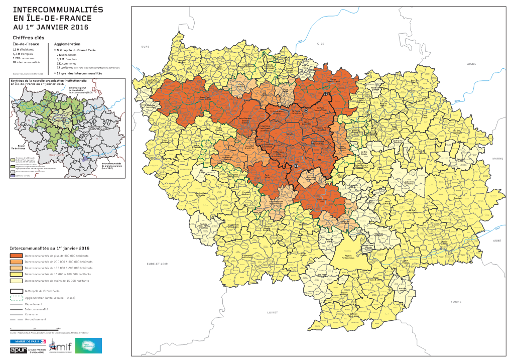 Carte Des Intercommunalités En Île-De-France Au 1Er Janvier 2016