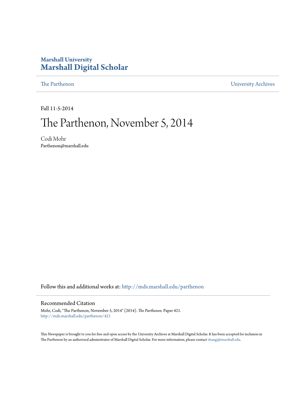 The Parthenon, November 5, 2014