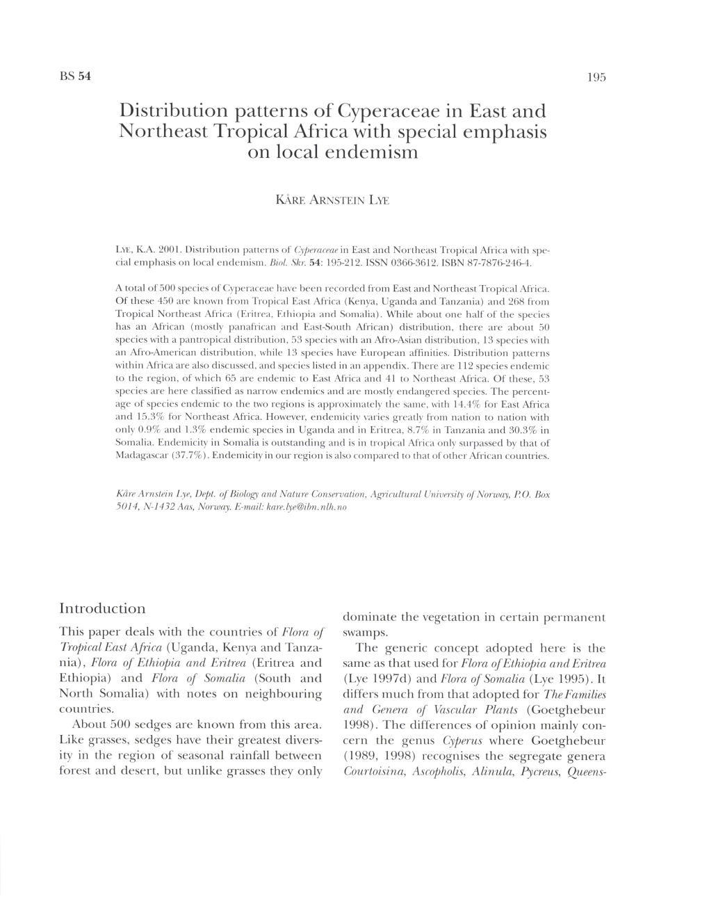 Distribution Patterns of Special Emphasis