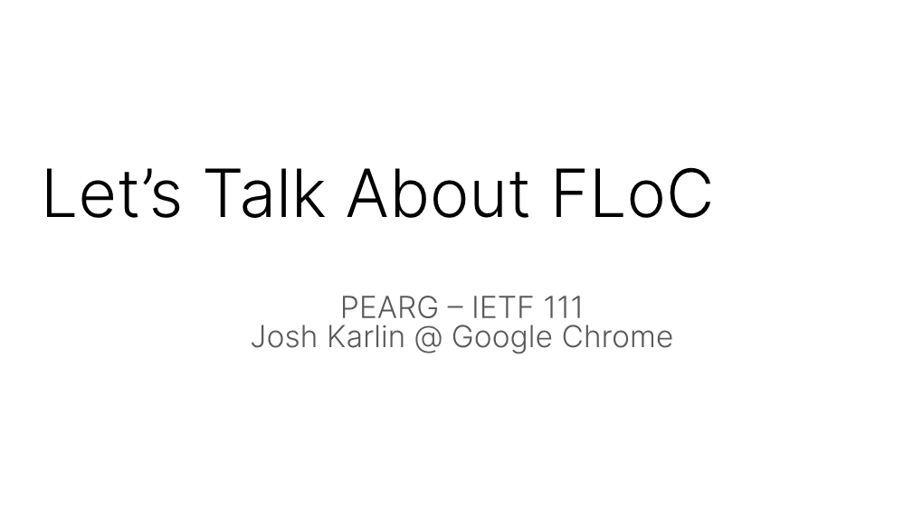 Let's Talk About Floc